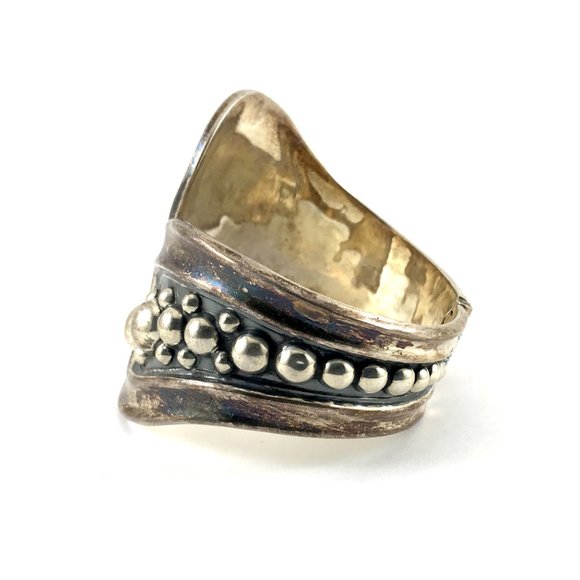 Vintage Sterling Silver 925 Mexico Hinged Bracelet - Picture 3 of 3